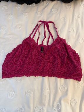 Torrid lace bralette strappy back sz XXXXXL 5X cranberry
